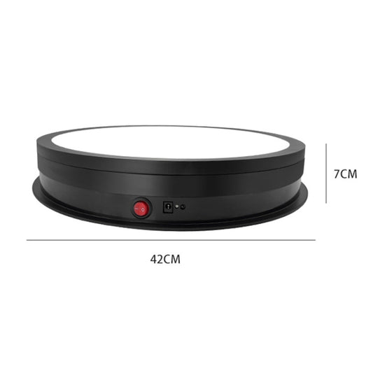 42cm LED Light Electric Rotating Display Stand Turntable, Power Plug:EU Plug(Black) by buy2fix