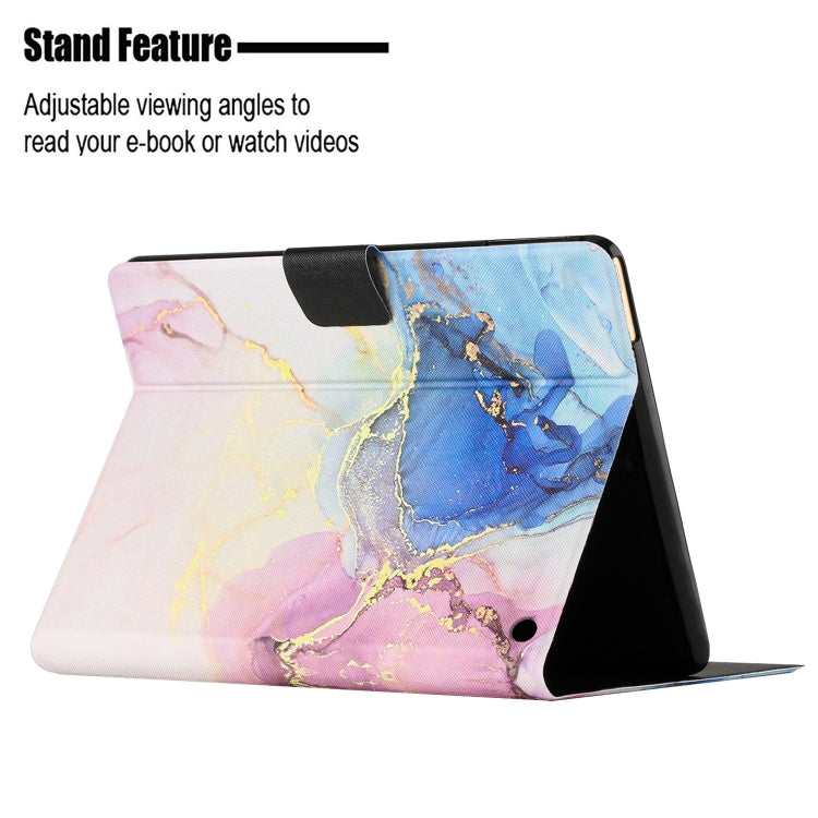 For Amazon Kindle HD 8 2020 Marble Pattern Smart Leather Tablet Case(Pink Blue) by buy2fix