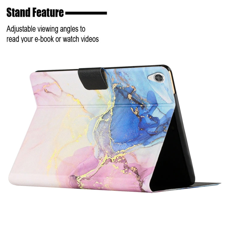For Lenovo Tab M10 HD 2nd Gen Marble Pattern Smart Leather Tablet Case(Pink Blue) by buy2fix