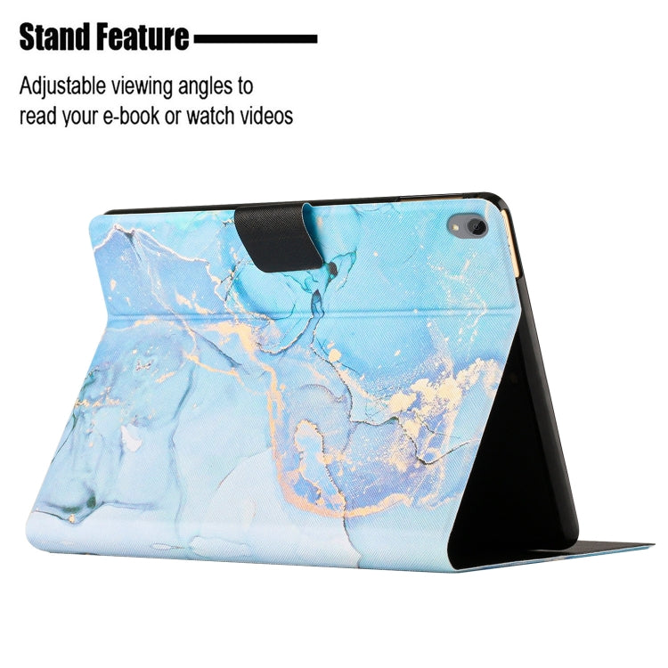 For Lenovo Tab P11 Marble Pattern Smart Leather Tablet Case(Blue) by buy2fix