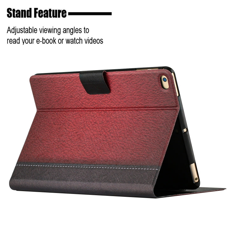 Stitching Solid Color Smart Leather Tablet Case For iPad Air / Air 2 / 9.7 2018 / 2017(Red) by buy2fix