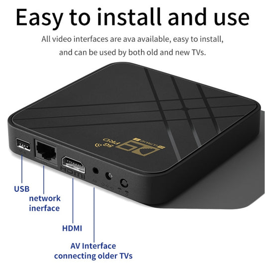 D9 PRO 2.4G/5G WIFI 4K HD Android TV Box, Memory:8GB+128GB(US Plug) by buy2fix