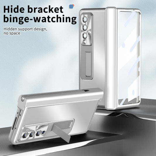 For Samsung Galaxy Z Fold3 5G Aluminum Alloy Double Hinge Shockproof Phone Protective Case(Silver) by buy2fix