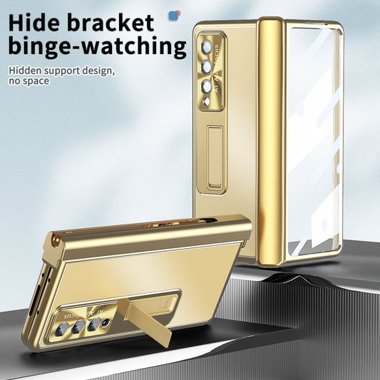 For Samsung Galaxy Z Fold3 5G Aluminum Alloy Double Hinge Shockproof Phone Protective Case(Gold) by buy2fix
