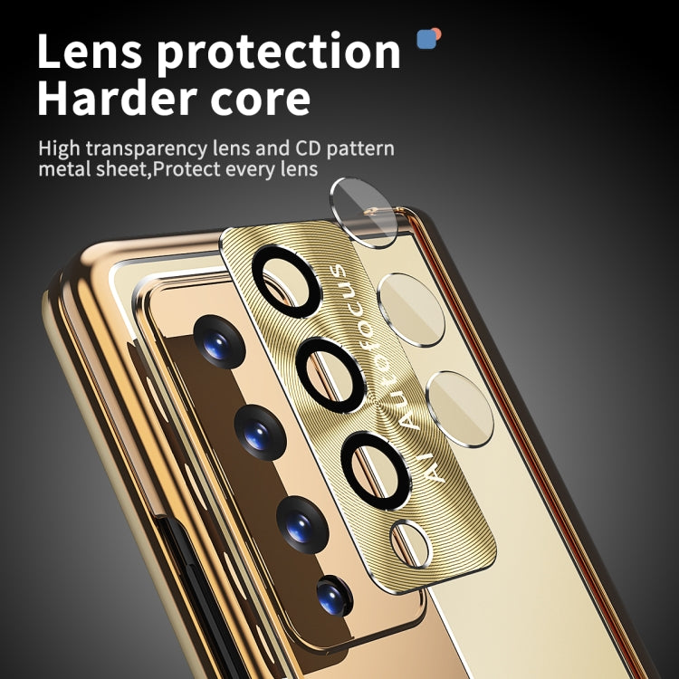 For Samsung Galaxy Z Fold4 Aluminum Alloy Double Hinge Shockproof Phone Protective Case(Champagne Gold) by buy2fix