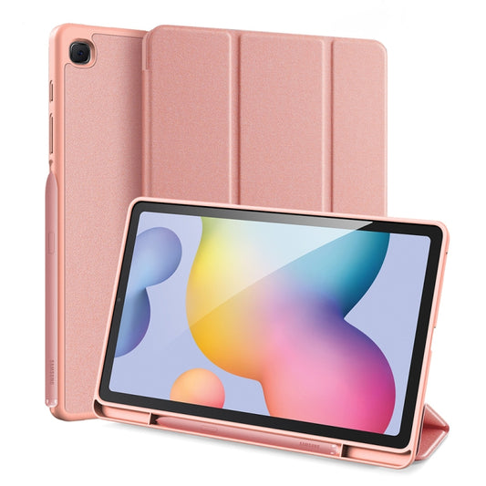For Galaxy Tab S6 Lite 10.4 inch / S6 Lite 2024 DUX DUCIS Domo Series Horizontal Flip Magnetic PU Leather Case with Three-folding Holder & Pen Slot & Sleep / Wake-up Function(Pink) by DUX DUCIS