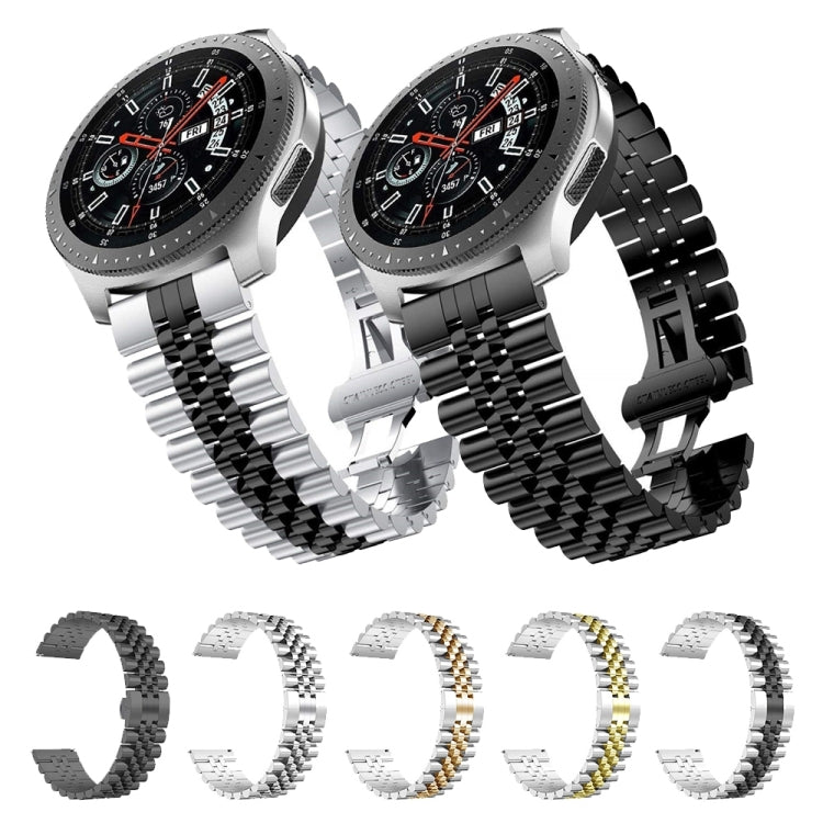For Samsung Galaxy Watch5 40mm / 44mm Five-bead Stainless Steel Watch Band(Black) by buy2fix
