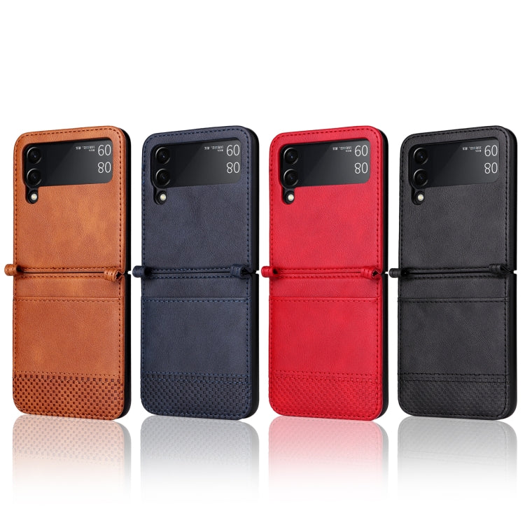 For Samsung Galaxy Z Filp4 5G Vintage Texture Folding Leather Phone Case(Black) by buy2fix
