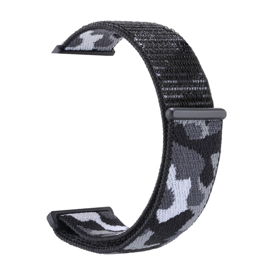 Nylon Loop Watch Band For Apple Watch Series 9&8&7 41mm / SE 3&SE 2&6&SE&5&4 40mm / 3&2&1 38mm(Black Camouflage) by buy2fix