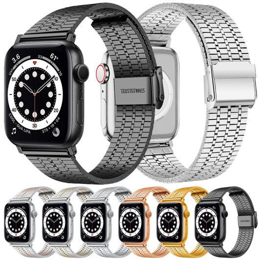 Steel Watch Band For Apple Watch Ultra 49mm&Watch Ultra 2 49mm / Series 9&8&7 45mm / SE 3&SE 2&6&SE&5&4 44mm / 3&2&1 42mm(Silver and Rose Gold) by buy2fix