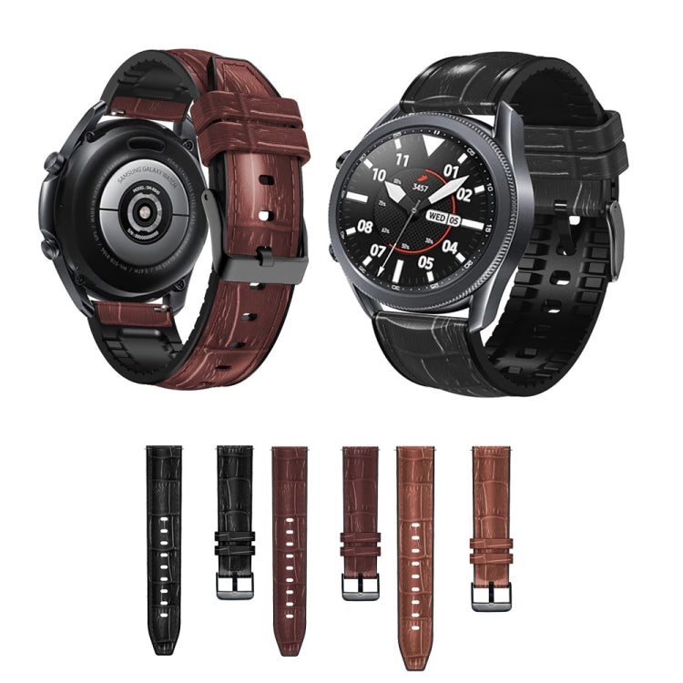 For Huawei Watch GT3 Pro 46mm Bamboo Joint Texture Silicone Leather Watch Band(Dark Brown) by buy2fix