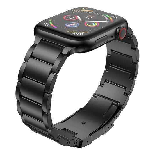 Titanium Alloy Watch Band For Apple Watch Series 9&8&7 41mm / SE 3&SE 2&6&SE&5&4 40mm / 3&2&1 38mm(Black) by buy2fix