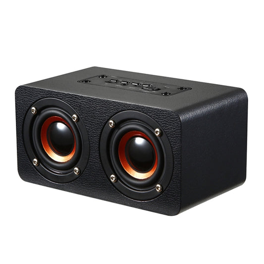 M5 Multifunctional Desktop Wooden Bluetooth Speaker Wireless Loudspeaker(Black) by buy2fix