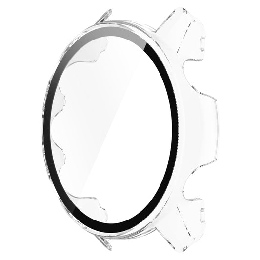 For Garmin Forerunner 955 PC Tempered Film Full Body Watch Case(Transparent White) by buy2fix
