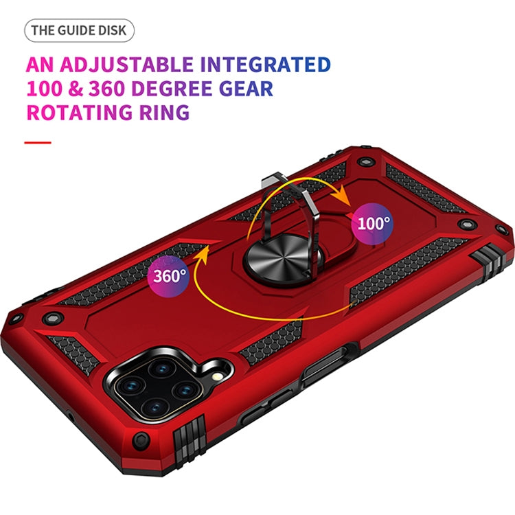 For Huawei P40 Lite Shockproof TPU + PC Protective Case with 360 Degree Rotating Holder(Red) by buy2fix
