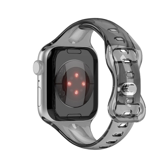 TPU 8-buckle Watch Band For Apple Watch Ultra 49mm&Watch Ultra 2 49mm / Series 9&8&7 45mm / SE 3&SE 2&6&SE&5&4 44mm / 3&2&1 42mm(Transparent Black) by buy2fix