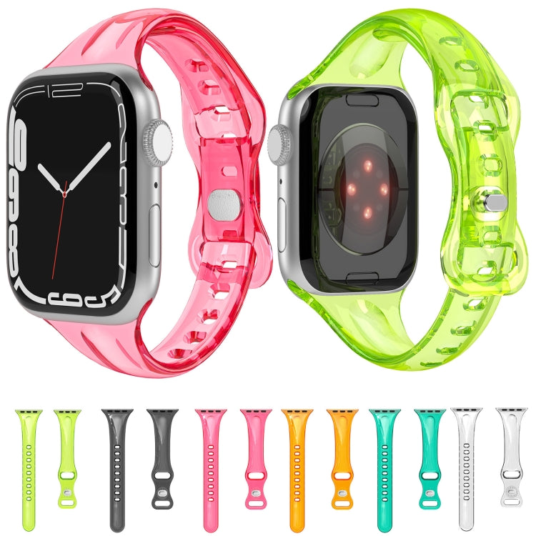 TPU 8-buckle Watch Band For Apple Watch Ultra 49mm&Watch Ultra 2 49mm / Series 9&8&7 45mm / SE 3&SE 2&6&SE&5&4 44mm / 3&2&1 42mm(Transparent Black) by buy2fix
