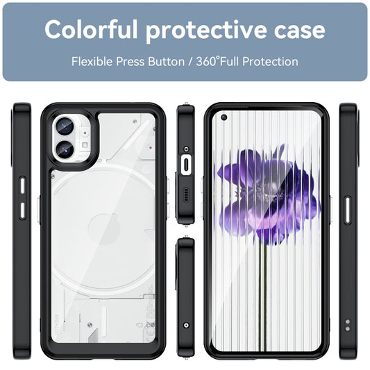 For Nothing Phone 1 Colorful Series Acrylic + TPU Phone Case(Black) by buy2fix
