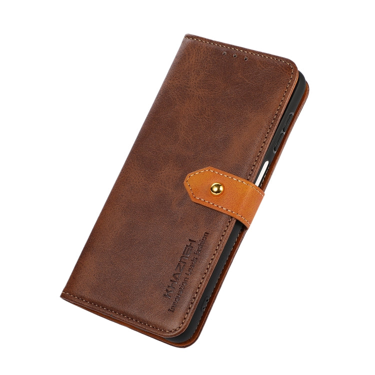 For Nothing Phone 1 KHAZNEH Dual-color Cowhide Texture Flip Leather Phone Case(Brown) by buy2fix