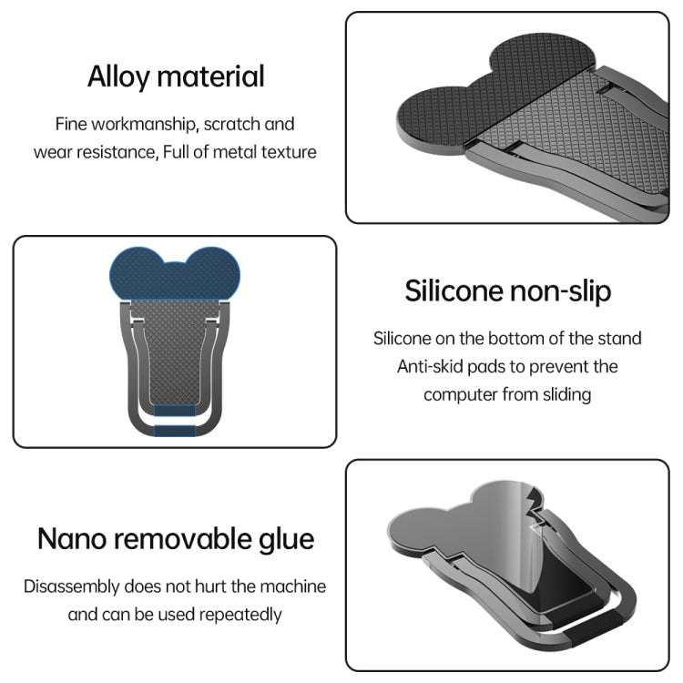 2 PCS Metal Foldable Laptop Stand Bracket(Black) by buy2fix