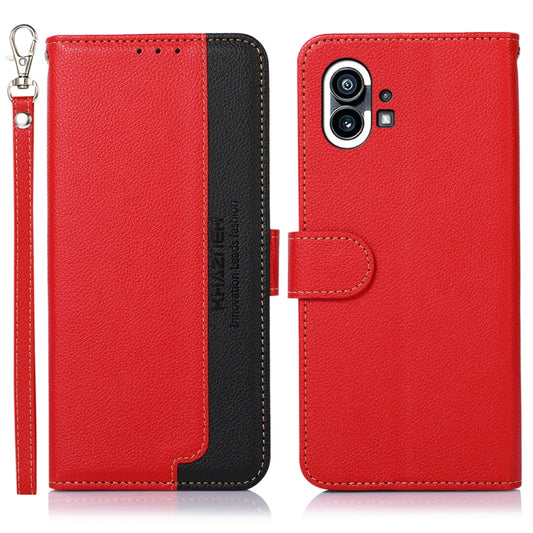 For Nothing Phone 1 KHAZNEH Litchi Texture Leather RFID Phone Case(Red) by buy2fix