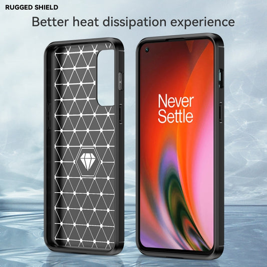 For OnePlus Nord 2 5G Brushed Texture Carbon Fiber TPU Phone Case(Black) by buy2fix