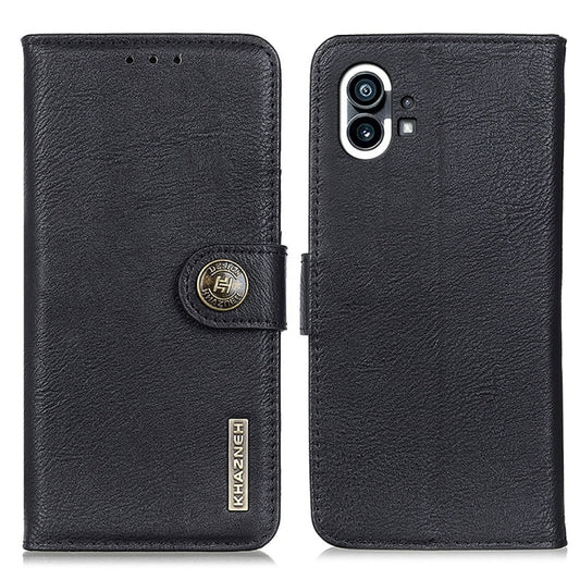 For Nothing Phone 1 KHAZNEH Cowhide Texture Leather Phone Case(Black) by buy2fix