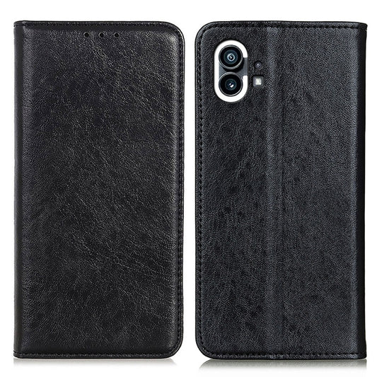 For Nothing Phone 1 Magnetic Crazy Horse Texture Leather Phone Case(Black) by buy2fix