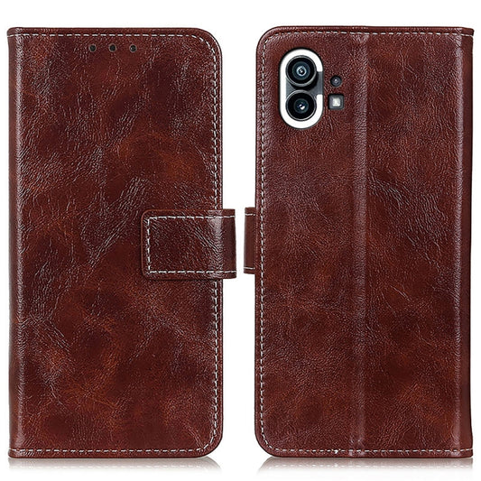 For Nothing Phone 1 Retro Crazy Horse Texture Horizontal Flip Leather Phone Case(Brown) by buy2fix