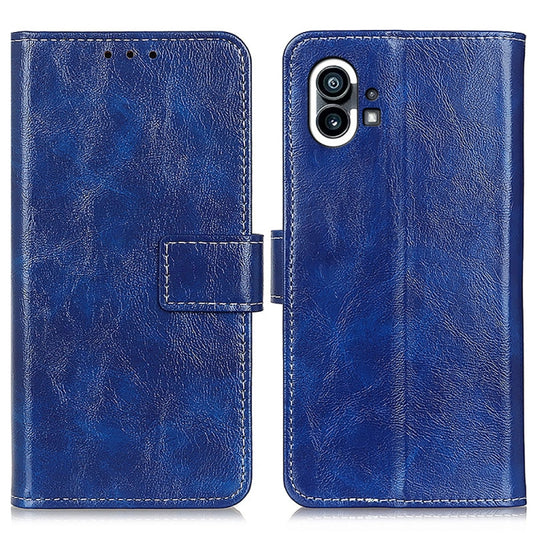 For Nothing Phone 1 Retro Crazy Horse Texture Horizontal Flip Leather Phone Case(Blue) by buy2fix