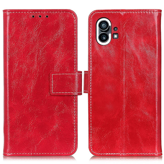 For Nothing Phone 1 Retro Crazy Horse Texture Horizontal Flip Leather Phone Case(Red) by buy2fix