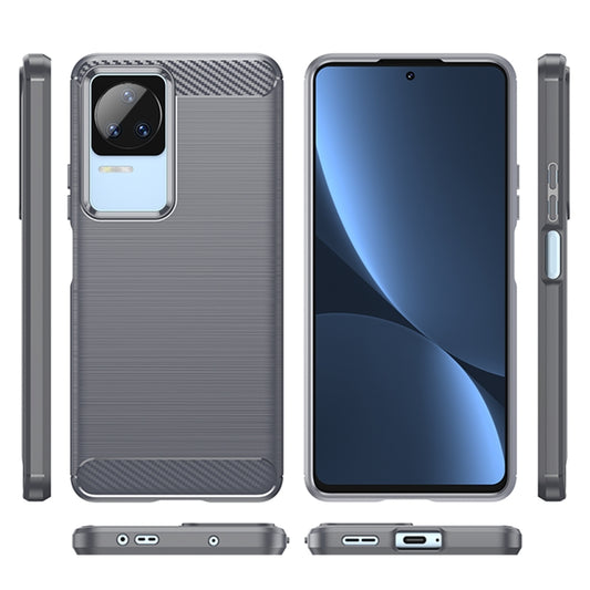For Xiaomi Poco F4 Brushed Texture Carbon Fiber TPU Phone Case(Grey) by buy2fix