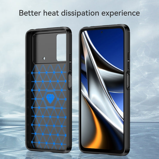 For Xiaomi Poco X4 Pro 5G Brushed Texture Carbon Fiber TPU Phone Case(Black) by buy2fix
