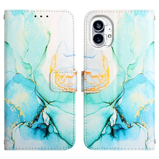 For Nothing Phone 1 PT003 Marble Pattern Flip Leather Phone Case(Green) by buy2fix