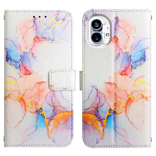 For Nothing Phone 1 PT003 Marble Pattern Flip Leather Phone Case(Galaxy Marble White) by buy2fix