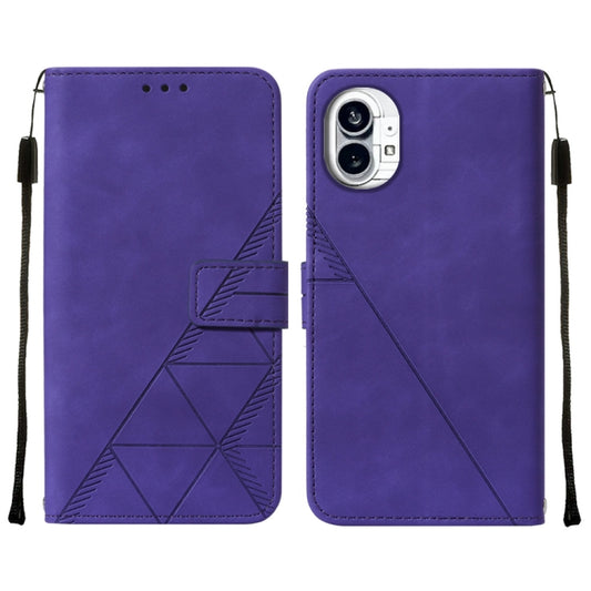 For Nothing Phone 1 3D Embossed Flip Leather Phone Case(Purple) by buy2fix