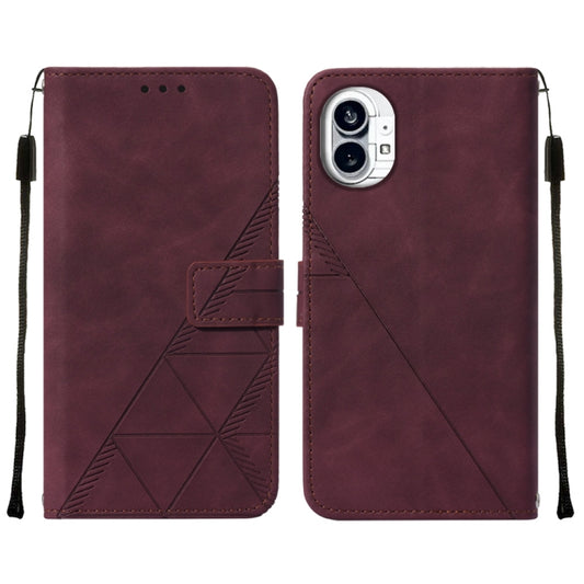 For Nothing Phone 1 3D Embossed Flip Leather Phone Case(Wine Red) by buy2fix
