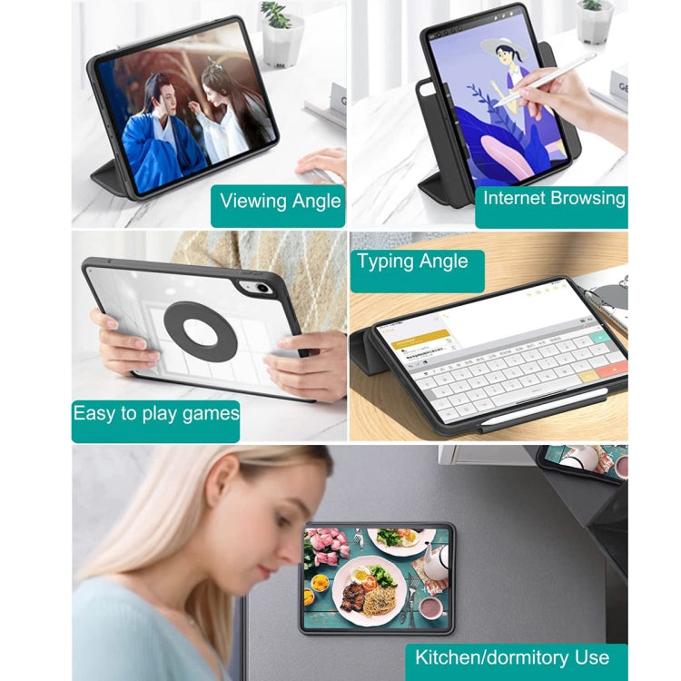 Trifold Magnetic Rotating Smart Case For iPad Air 2022 / 2020 10.9(Black) by buy2fix