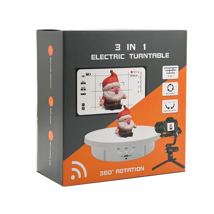 3 in 1 Remote Electric Rotating Display Stand Turntable(Black) by buy2fix