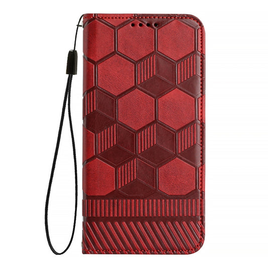 For Nothing Phone 1 Football Texture Magnetic Leather Flip Phone Case(Red) by buy2fix