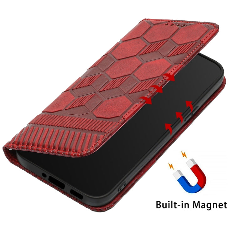 For Nothing Phone 1 Football Texture Magnetic Leather Flip Phone Case(Red) by buy2fix