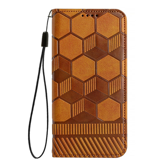 For Nothing Phone 1 Football Texture Magnetic Leather Flip Phone Case(Khaki) by buy2fix