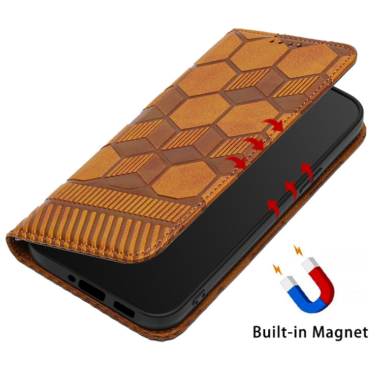 For Nothing Phone 1 Football Texture Magnetic Leather Flip Phone Case(Khaki) by buy2fix
