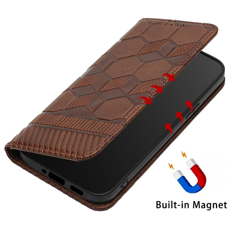 For Nothing Phone 1 Football Texture Magnetic Leather Flip Phone Case(Brown) by buy2fix