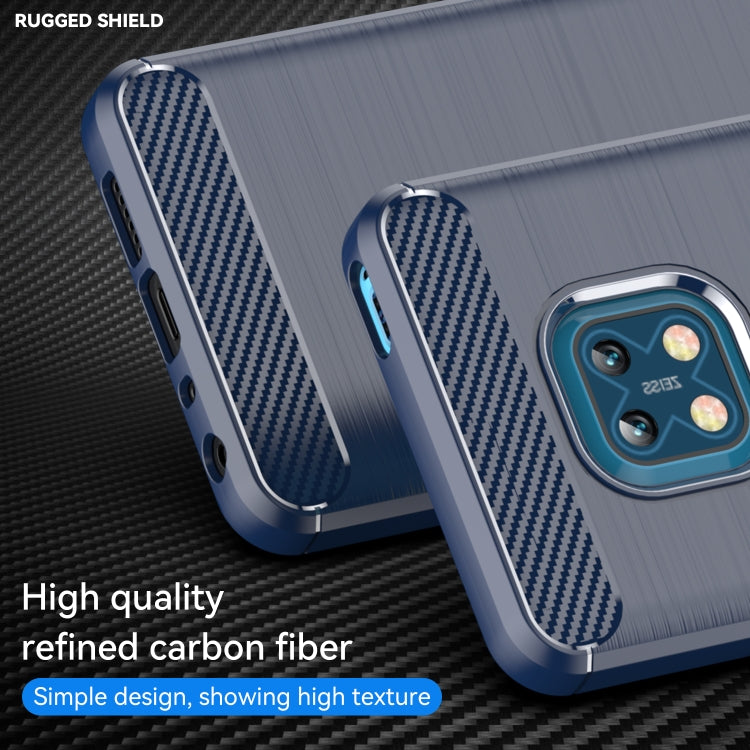 For Nokia XR20 Brushed Texture Carbon Fiber TPU Phone Case(Blue) by buy2fix