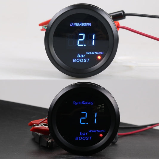 Car Modified 12V Universal 52mm Blue Light Digital Display Meter, Style:Turbo Boost Gauge BAR by buy2fix