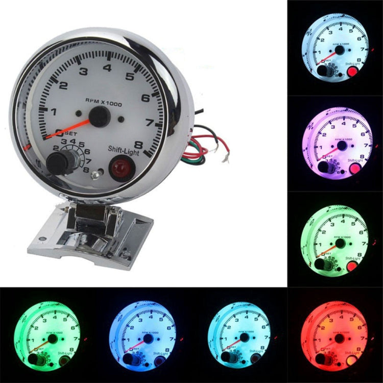 Car Modified 7 Background Lights Tachometer 0-8000RPM for 4/6/8 Cylinder Engines by buy2fix