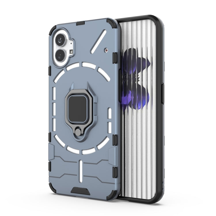 For Nothing Phone 1 PC + TPU Shockproof Protective Phone Case with Magnetic Ring Holder(Navy Blue) - Nothing Cases by buy2fix | Online Shopping UK | buy2fix