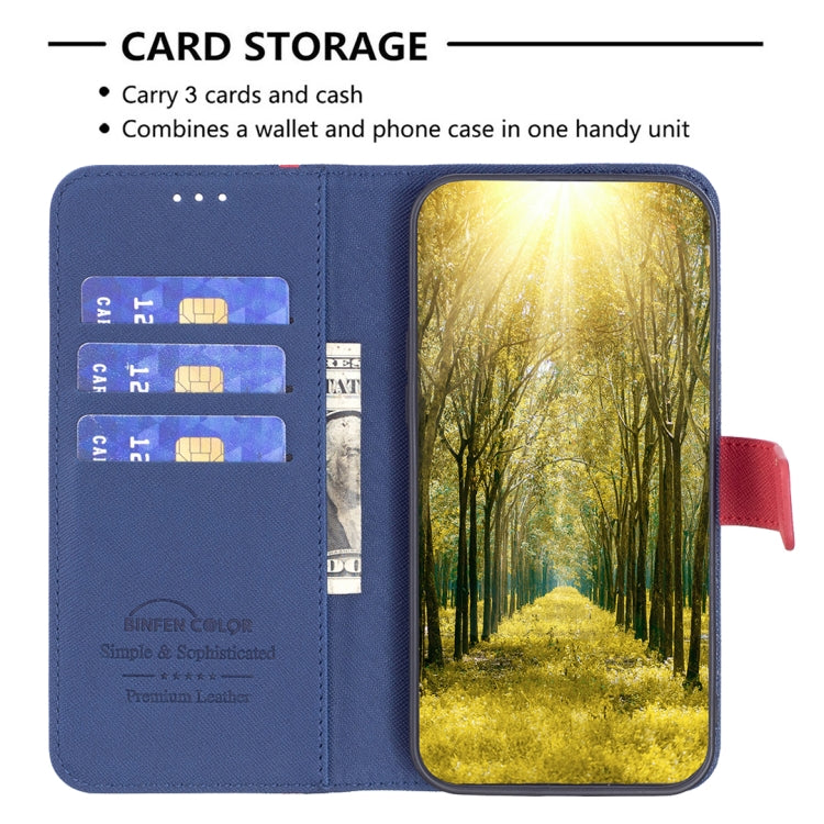 For Nothing Phone 1 BF13 Color Matching Cross Texture Leather Phone Case(Blue) by buy2fix