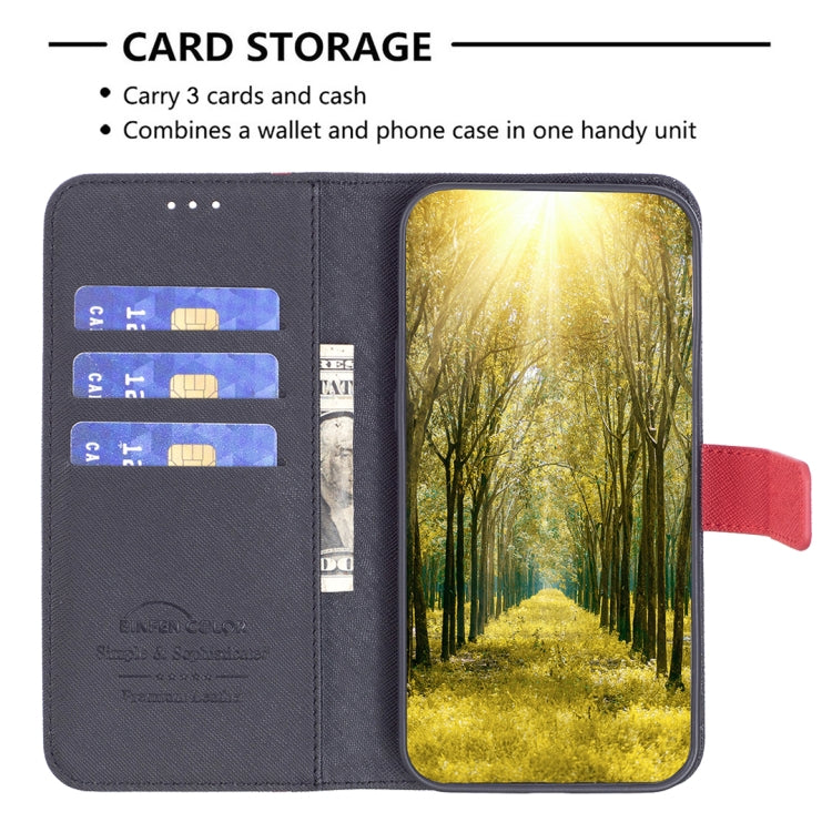 For Nothing Phone 1 BF13 Color Matching Cross Texture Leather Phone Case(Black) by buy2fix